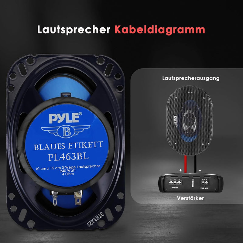 PYLE AUDIO INC Pyle B00026BMBI 3-Weg Lautsprecher (Paar, 240 Watt), Blau