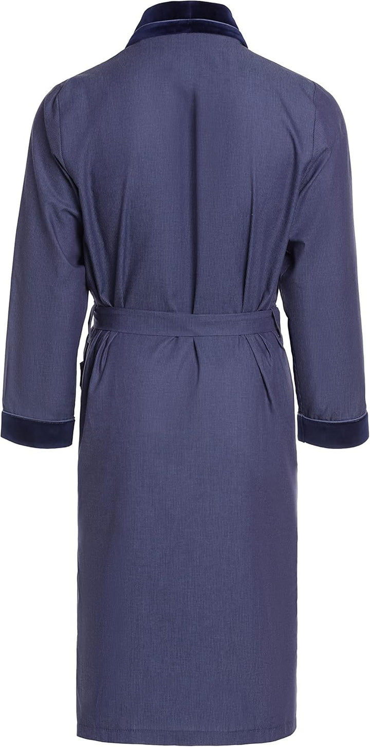 R Revise Herren Morgenmantel RE-505-100% Baumwolle - Leicht und dünn – Elegant M Dunkelblau 50, M Du
