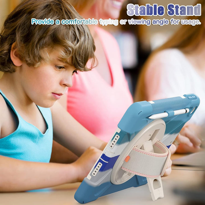 UFinetech iPad 9 Generation Hülle, iPad 10.2 Hülle, iPad Case 7./8., 360 Drehbarer Ständer Handschla