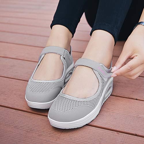 CLYCTIP Damen Outdoor Fitnessschuhe Atmungsaktive Mesh Schuhe Sport Slipper mit Klettverschlu 38 EU