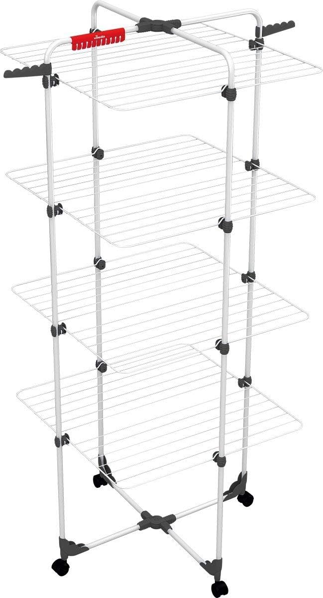 Vileda Mixer, 4 Clothes Airer, 40m Line Length, 4 Tier, 4 Wash Loads, Flex Joint, Rollable, 71,5 x 1