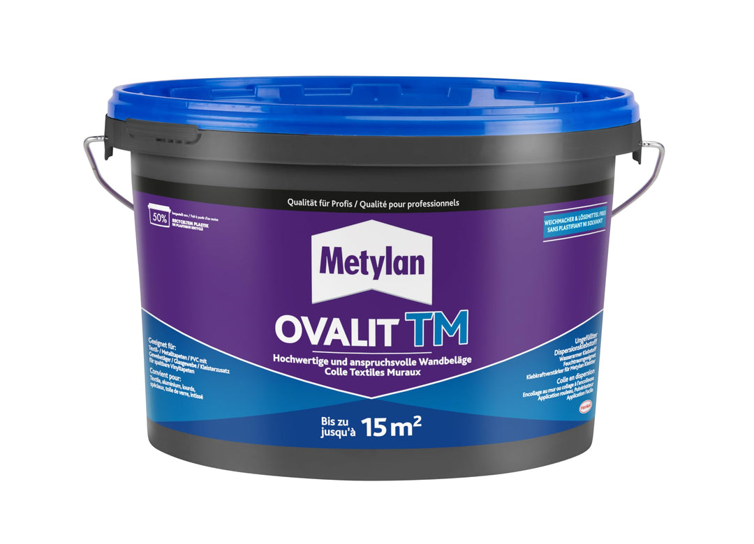 Metylan Ovalit TM, Tapetenkleber pur oder als Zusatz für Tapetenkleister, sehr starker Kleber für sc
