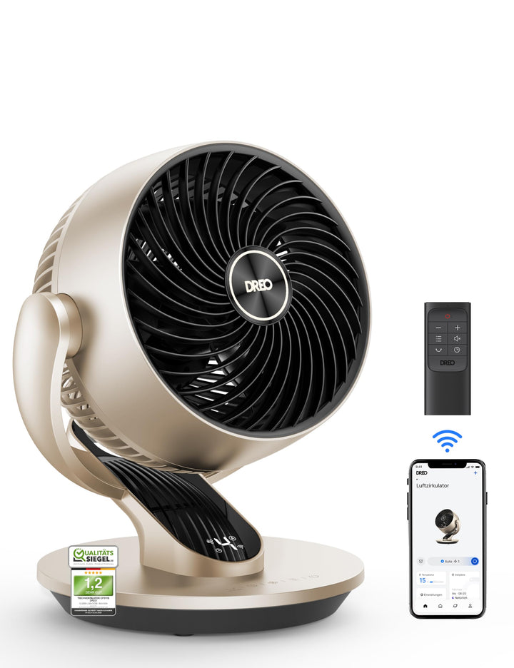 Dreo 28dB Leiser Smart Tischventilator für Schlafzimmer Büro, Ventilator mit Fernbedienung Kühlung 2