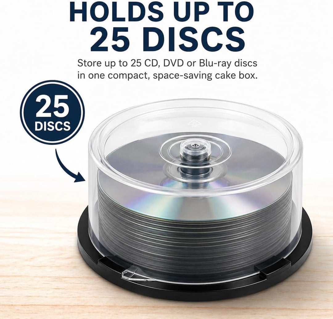 CD/DVD Cake Box, transparent Kunststoff Badewannen (für 25 Discs) 10 Stück Dragon Trading®, 10