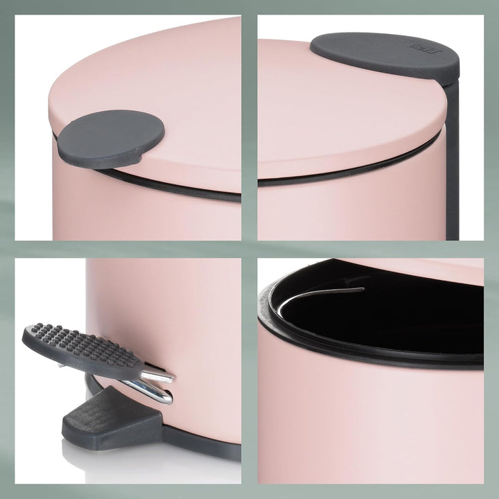 kela Kosmetikeimer 3l rosa matt, Silent-Close-Deckel, Tretmülleimer Badezimmer MATS, Badmülleimer mi