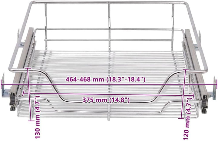vidaXL 2X Einbauschublade Teleskopschublade Korbauszug Küchenschrank 50 cm 500 mm, 500 mm