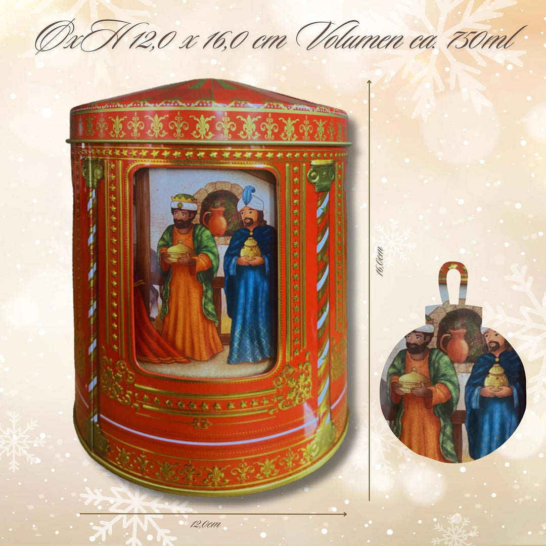 Weihnachtskrippe Spieluhrdose - Dose, Gebäckdose, Aufbewahrungsdose, Keksdose, Blechdose - lebensmit