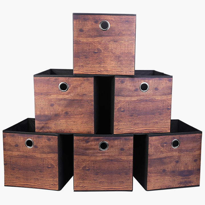 JAKAGO 6 Stück Faltbare Aufbewahrungsbox 30 x 30 x 30 cm Stoff Aufbewahrungswürfel Faltbox für Kalla