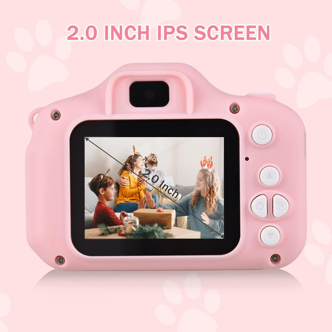 Andoer KinderKamera, Digitalkamera Kinder 1080P, 2,0" Kamera Kinder Fotoapparat mit Umhängeband, Ges