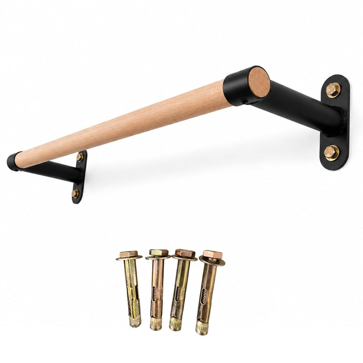 Klimmzugstange Wandmontage aus Holz, 40mm Holzgriff aus Buche, Platzsparende Pull Up Bar für Home Gy