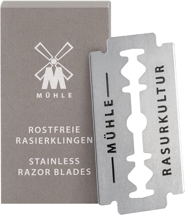MÜHLE Companion Rasierset 5 tlg. - Unisex Sicherheitsrasierer mit grauer Kordel, Klinge, Creme, Tuch