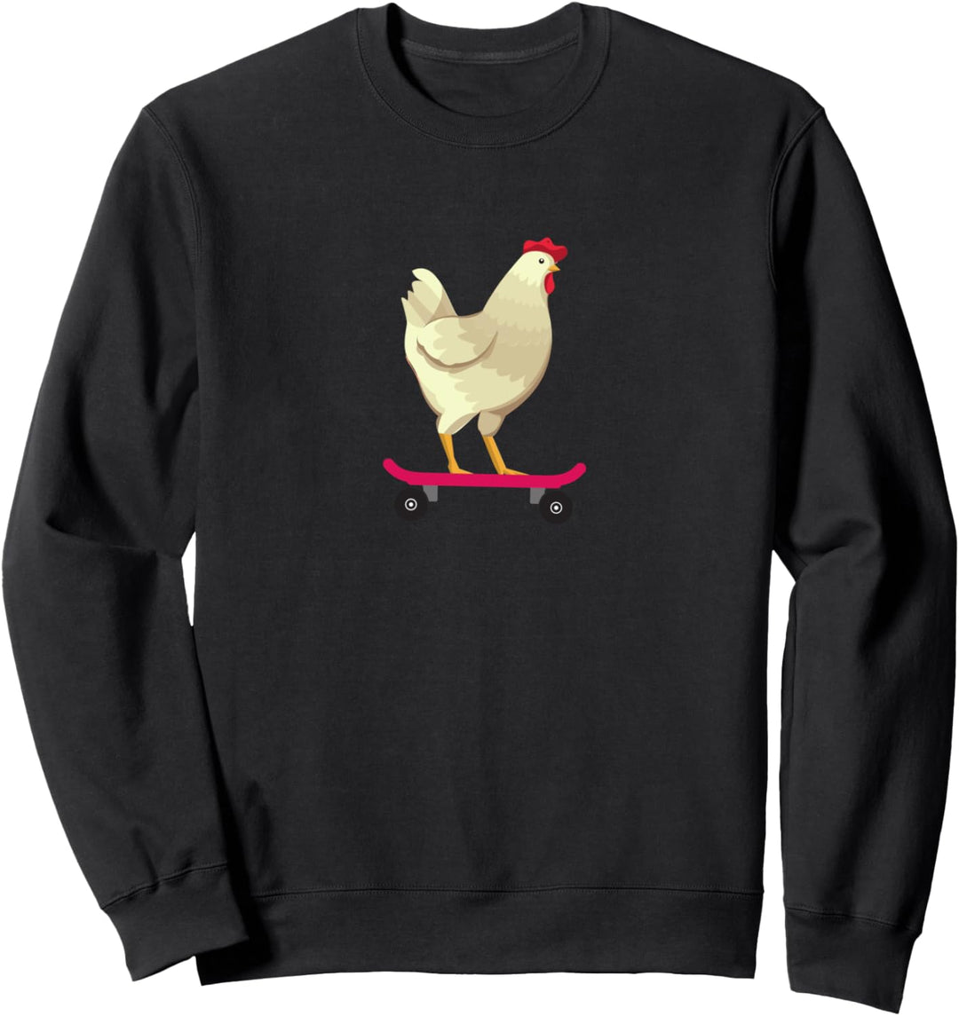 Lustiges niedliches Skateboarding-Hühnertiergeschenk Sweatshirt