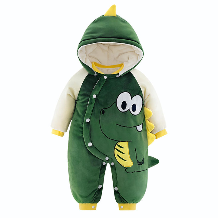 Baby Overall Mit Kapuze Footies Winter Strampler Schneeanzüge Karikatur Mädchen Jungen Kleidungsset