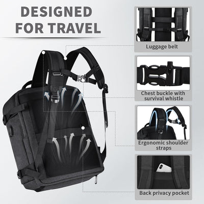 Leyrica Handgepäck Rucksack 45x36x20 für Easyjet, Reiserucksack Tasche Wasserdichter Flugzeug Reiset