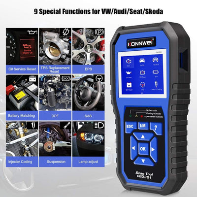 KONNWEI KW450 OBD2 Diagnosegerät Kompatibel Mit VAG Fahrzeuge Alle Systeme KFZ Auslesegerät Fehler M