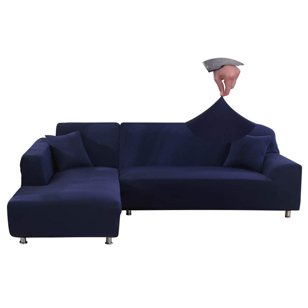 Jaotto Sofa Überwürfe Sofabezug Elastische Spandex Stretch Sofabezüge Couchbezug für L-Form Sofa Uni