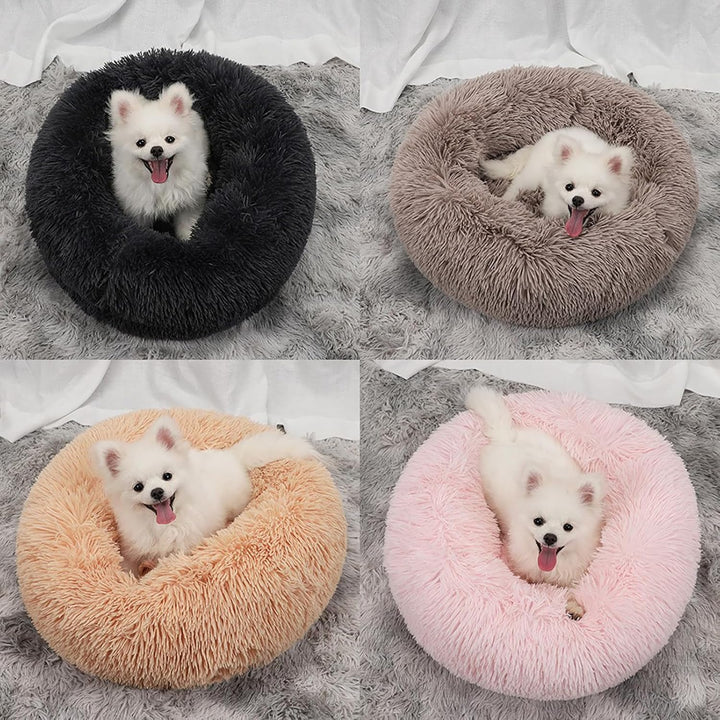Nisrada Hundebett für kleine, mittelgrosse und grosse Hunde, 50cm, waschbar, rund, gemütlich, weich,