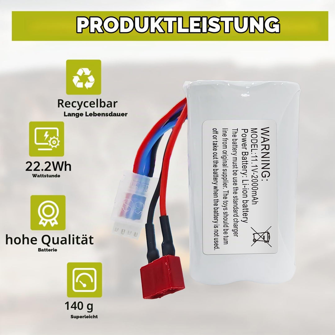 ZYGY 2PCS 11.1V 2000mAh T Plug Lithium Batterie für 210E 200E R608 2104 Brushless High Speed Wasse