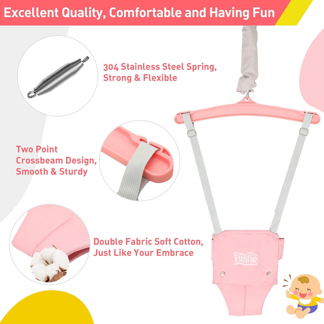 FUNLIO Baby Türhopser mit Deckenhaken für 6–24 Monate, Baby Hüpfschaukel für Drinnen und Draussen, K