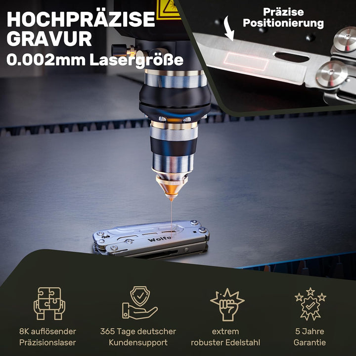 Multitool [440C Edelstahl] Outdoor Camping Survival Multitool Werkzeug Messer, Überlebensmesser, Tas