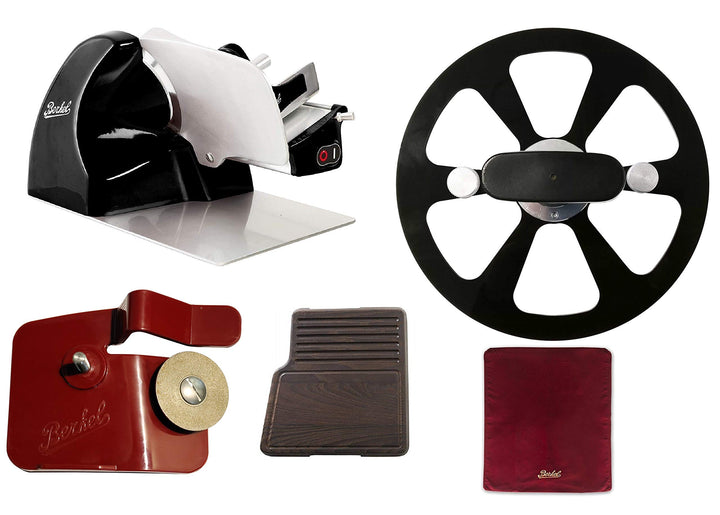 Berkel - Home Line 200 + Das Schneidebrett Termisch behandeltes Eschenholz + Messer-Abnehmer + Slice