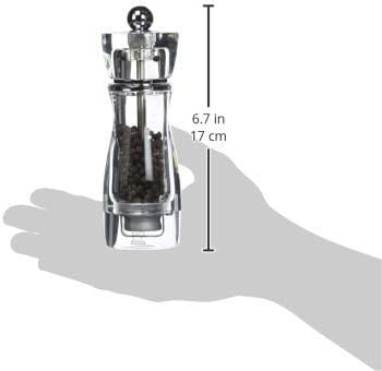 Peugeot 18221 Vittel Pfeffermühle Acryl, 4,9 x 4,9 x 16 cm, transparent Pfeffermühle 16 cm, Pfefferm