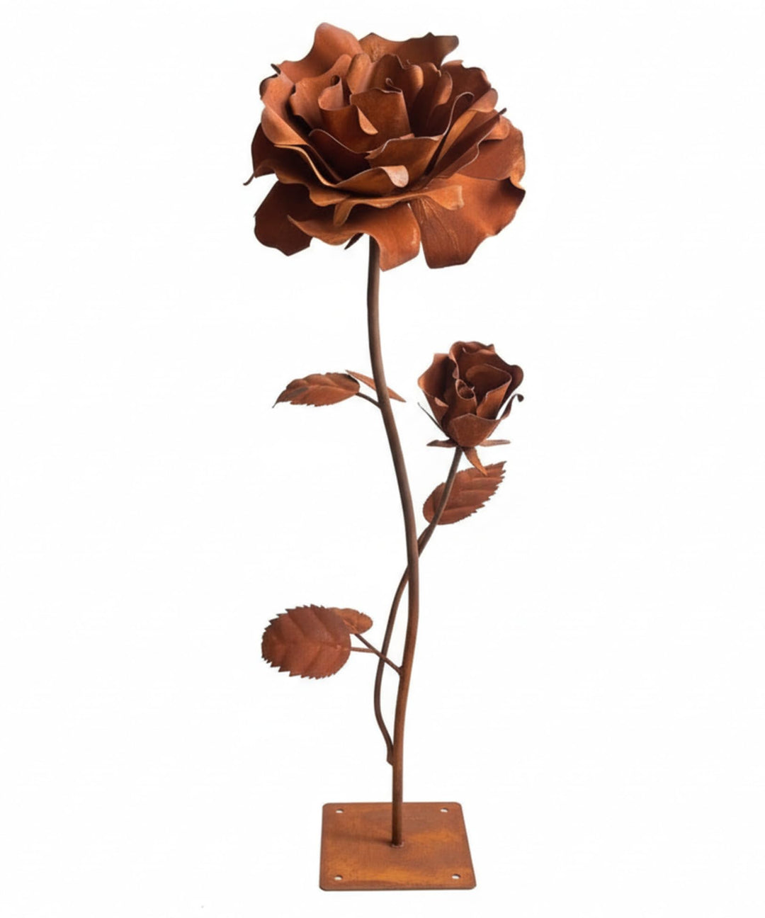 Terma Rost 3D Rose XXL 120 cm Höhe Rostblume Gartendeko rost Gartenfigur gross Metallfigur Garten Sc