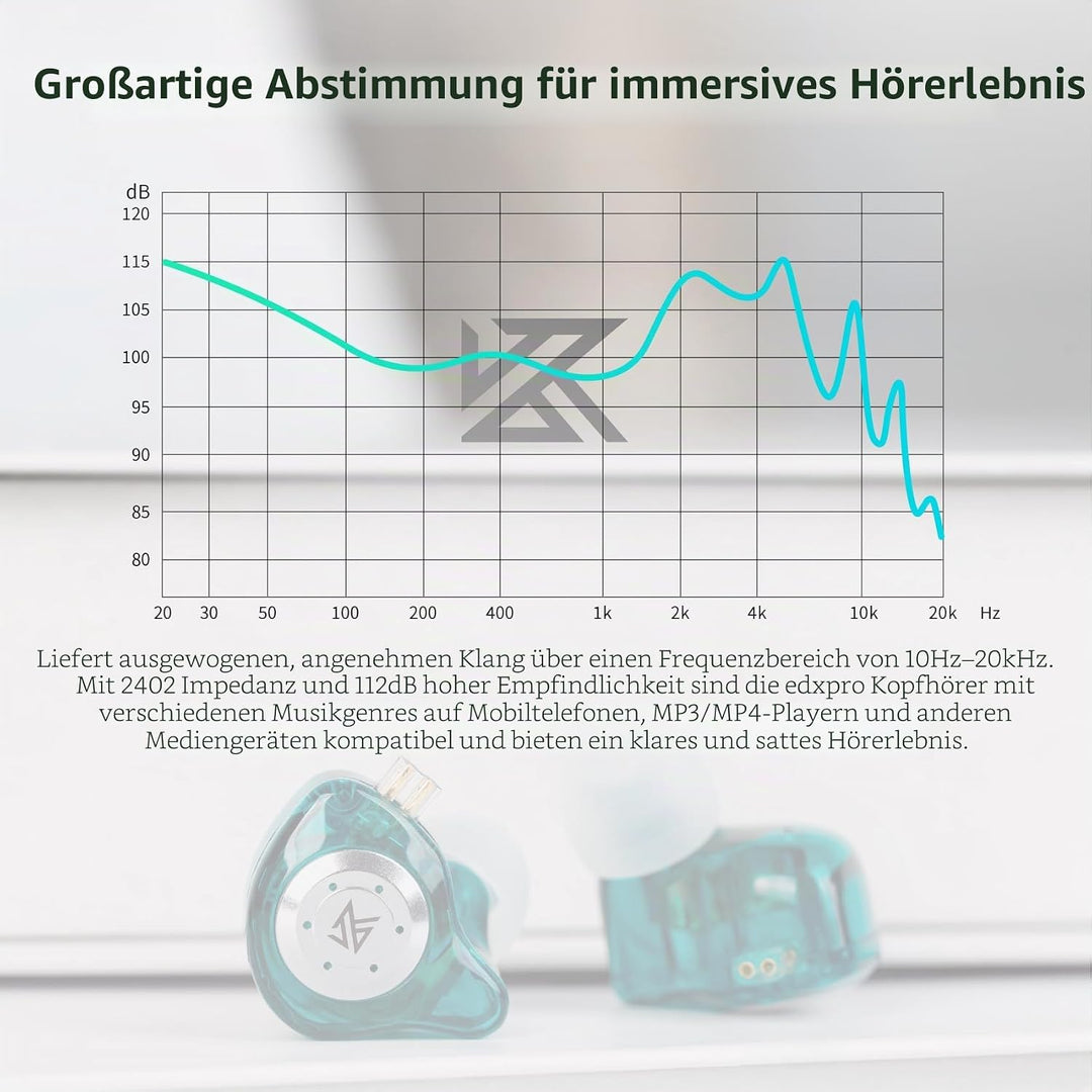 keephifi KZ EDX Pro KZ In Ear Monitoring, kabelgebunden, HiFi-Stereo-Kopfhörer KZ IEM kopfhörer, Dua