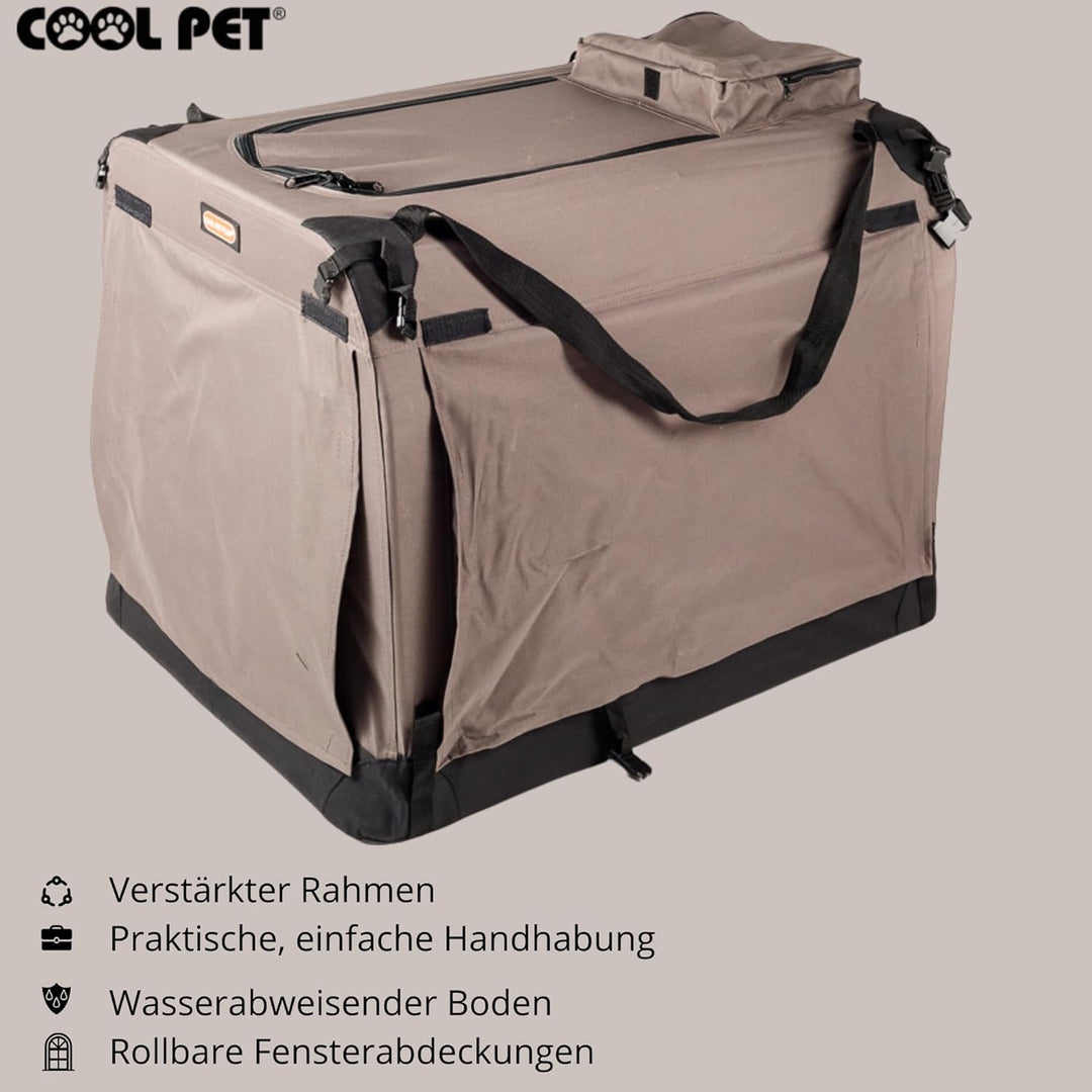 Transportbox 91 * 64 * 64cm 2XL, Hundetransportbox, Faltbare Hundetasche, Autobox, Box für Hund und