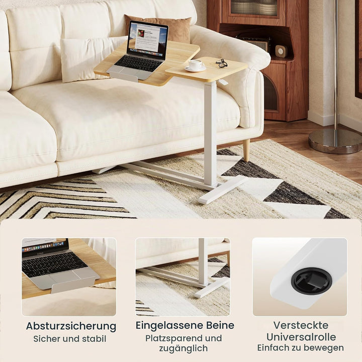 FLEXISPOT Beistelltisch - Flexibler Laptoptisch und Betttisch mit neigbarer Tischplatte, höhenverste
