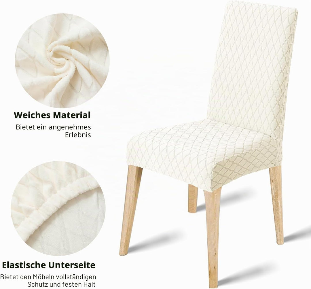 LANSHENG Stuhlhussen 4er Set, Universal Esszimmerstühle Stuhlbezug, Abnehmbar Waschbar Stuhlhussen f