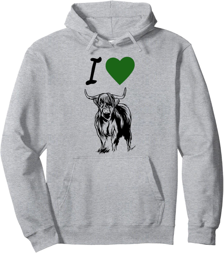 I Love Highland Cattle Breeder & Scottish Cow Farmers Motiv Pullover Hoodie