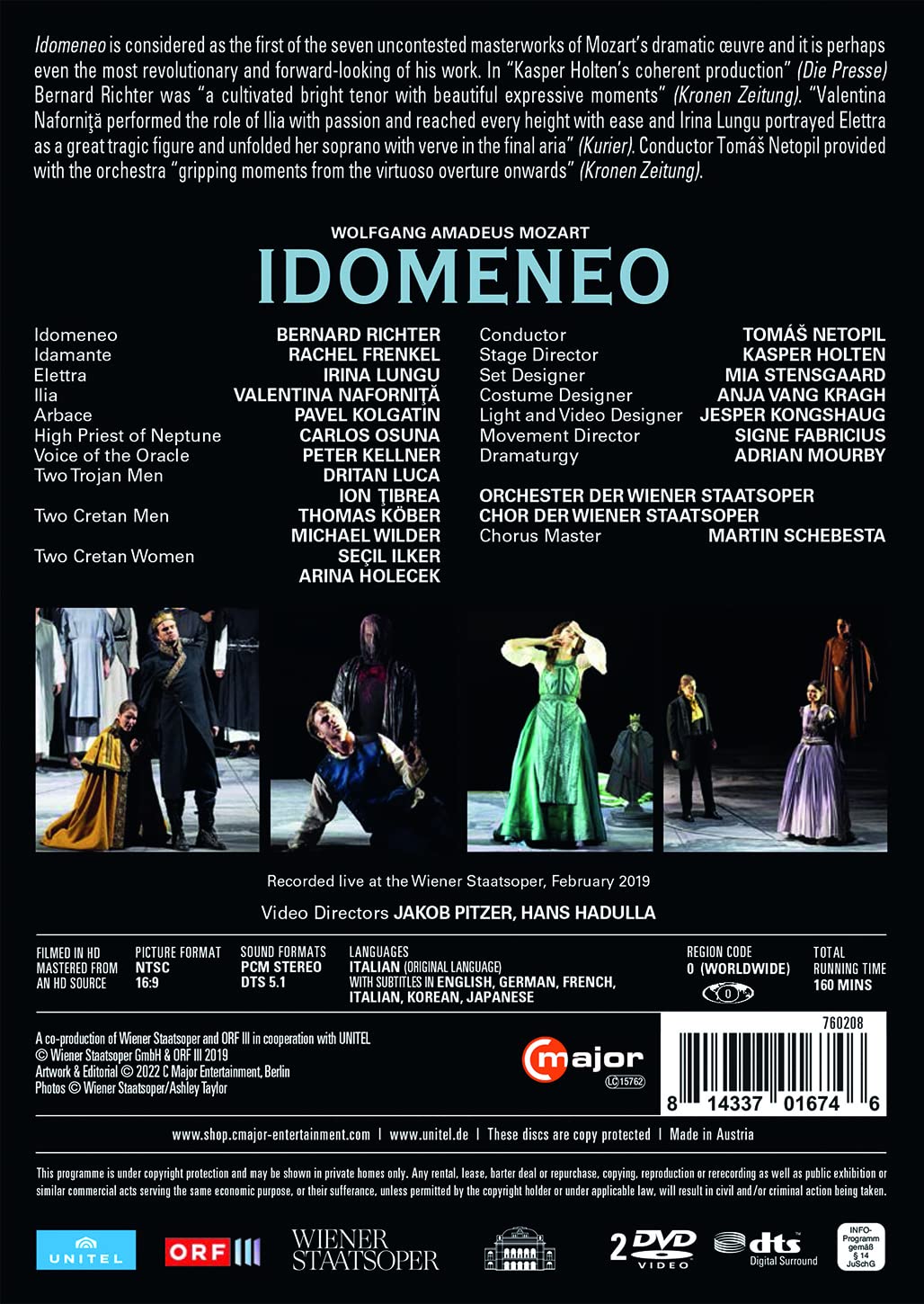 Mozart: Idomeneo [Wiener Staatsoper, Februar 2019], DVD
