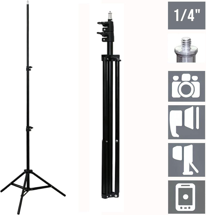 TronicXL 210cm Hohes Stativ Tripod für Kamera Licht Actioncam Webcam Ständer Halterung Tripod 1/4" h