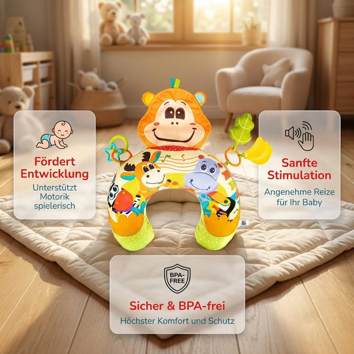 BALIBAZOO Tummy Time Bauchlage Kissen Baby - BPA-Frei Spielkissen ab 0+ Monaten - Sensorisch Bauchki