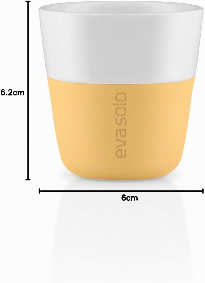 EVA SOLO | 2 Espresso-Becher Golden Sand |Gut zu halten durch Silikonbeschichtung | Golden Sand Espr