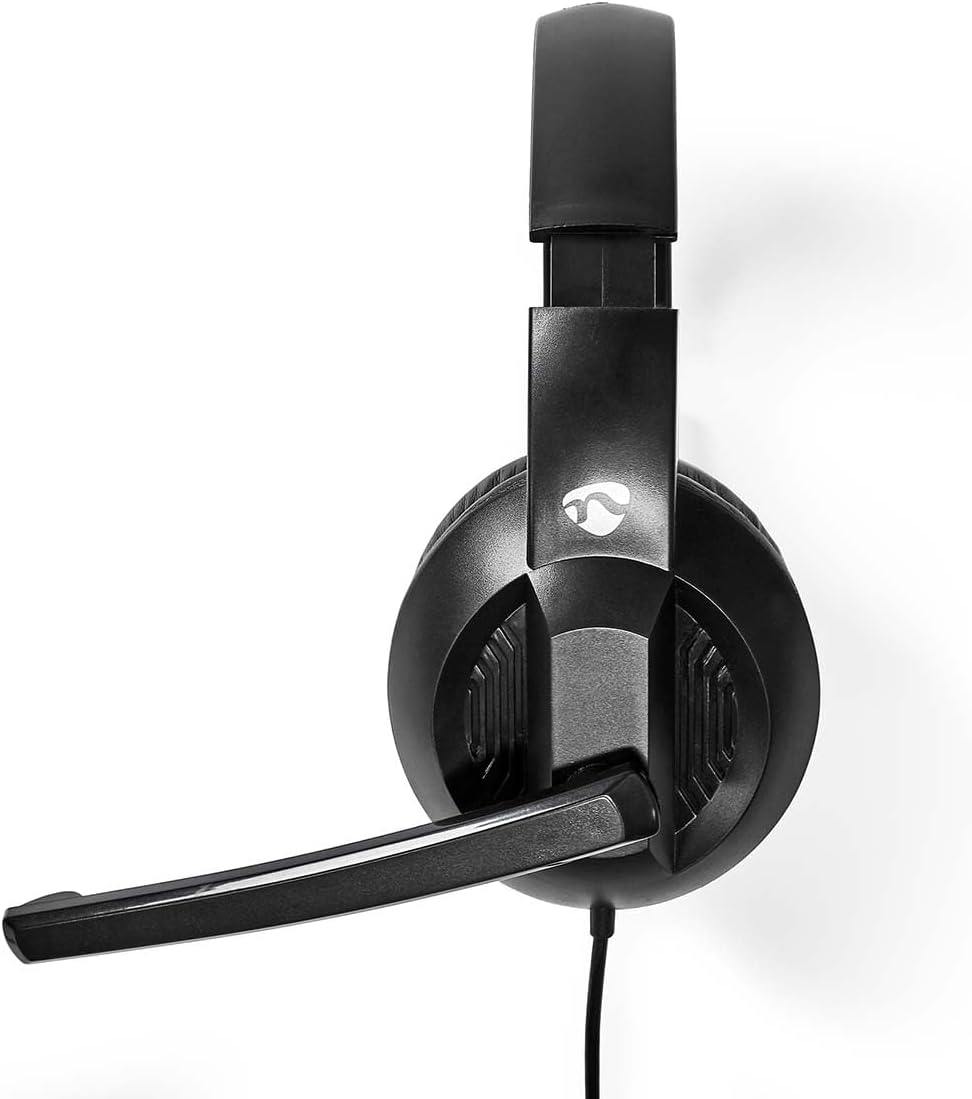 NEDIS PC-Headset | Über Ohr | Stereo | USB Type-A/USB Type-C™ | Klappbarer Mikrofon | Schwarz