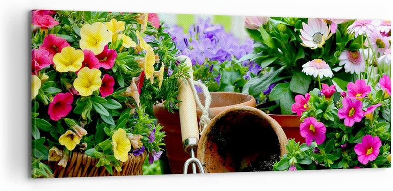 Wandbilder Dekoration Wohnzimmer Pflanzen Garten Frühling Natur Panorama Bilder auf Leinwand 120x50c