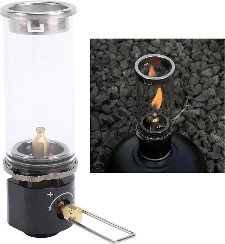 SIXRUN Tragbare Camping-Gaslaterne aus Aluminiumlegierung, Leichte Vintage-Kerzenlampe für Rucksackr