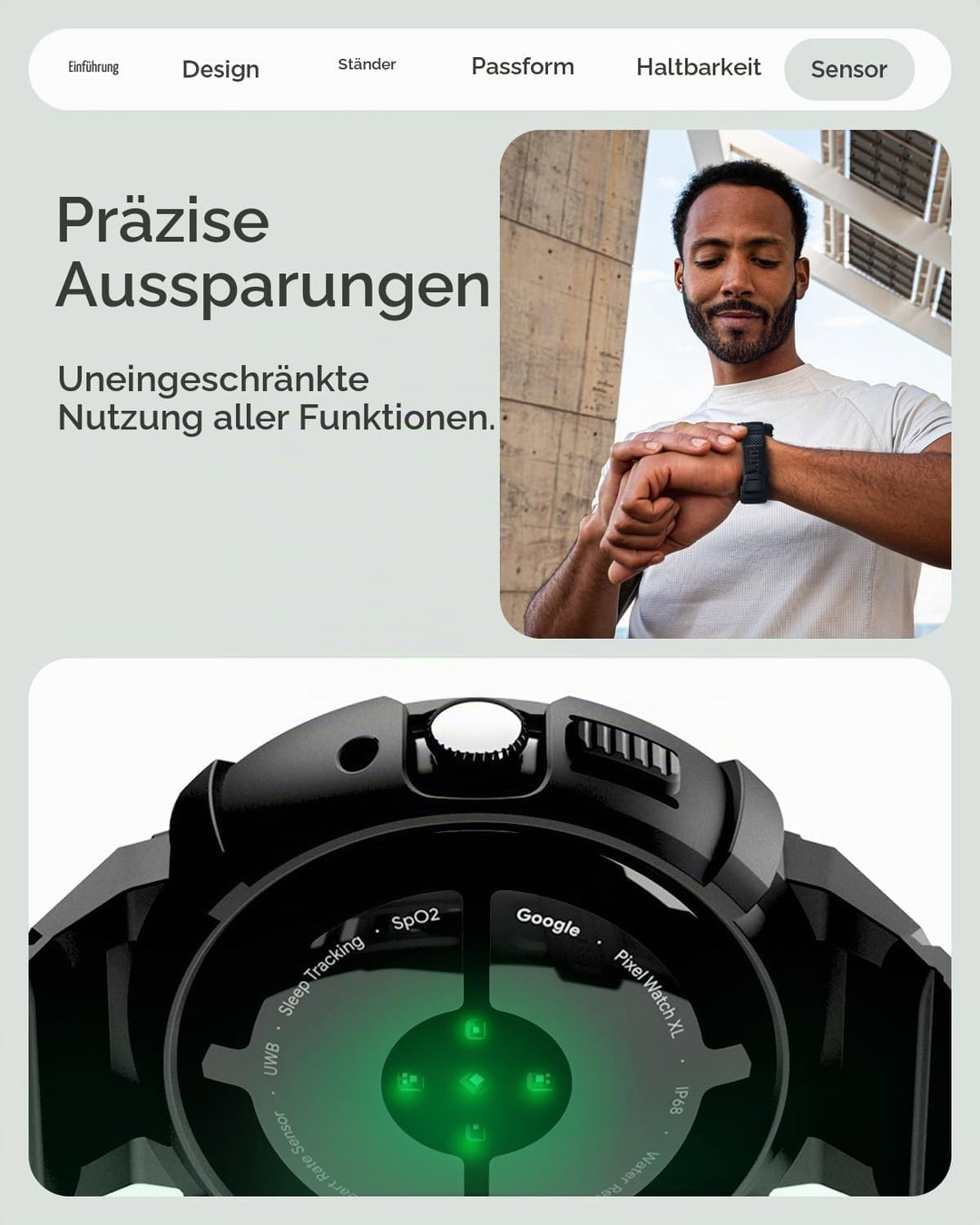 Spigen Rugged Armor Pro Hülle mit Armband Kompatibel mit Google Pixel Watch 4 41mm (2025) mit Ladest