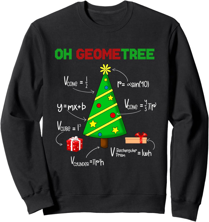 Oh Geometree Math Lustige Frohe Weihnachtsbaum-Geometrie Sweatshirt