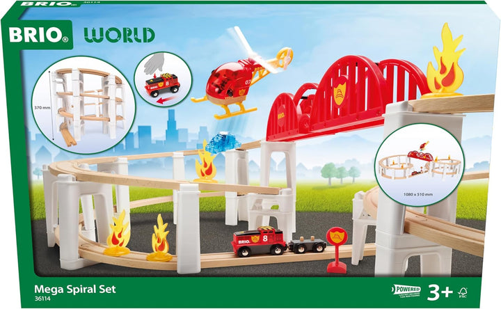 BRIO World – 36114 Grosses Spiralenset| Spielzeuglok-Set für Kinder ab 3 Jahren