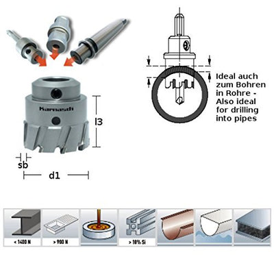 Karnasch 201130A079 Power-Max 30 Super Heavy-Duty Körper mit Hartmetall, 79 mm Schnittdurchmesser, 3