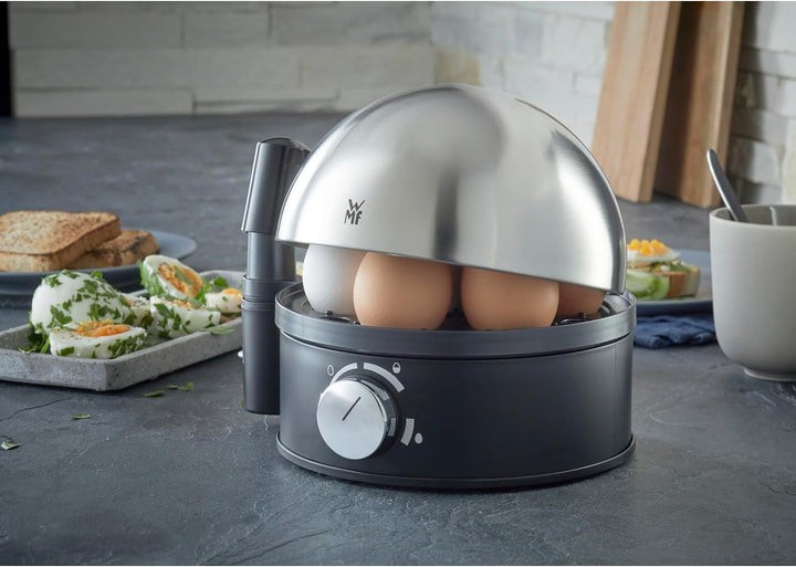 WMF Stelio Eierkocher Edelstahl, Eierkocher 1 Ei -7 Eier, 38 Watt, Härtegradeinstellung, Fortkochstu