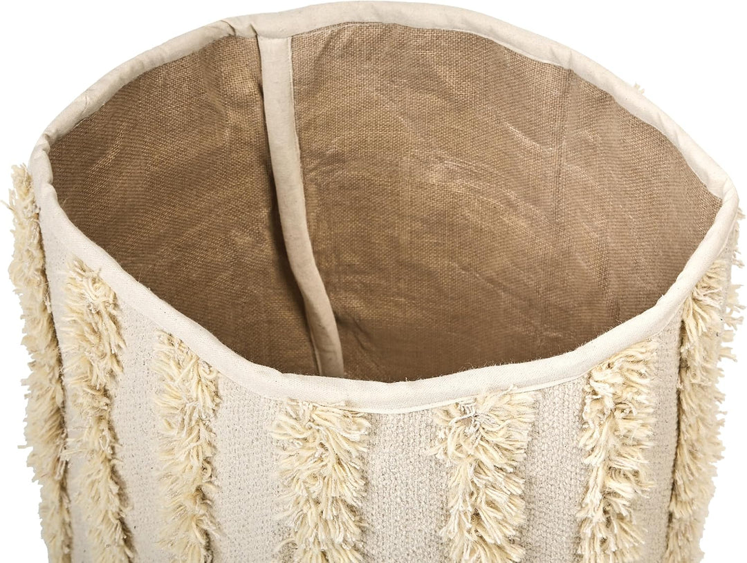 Set aus 2 Baumwollaufbewahrungskörbe Behälter Dekoration Beige Kakki