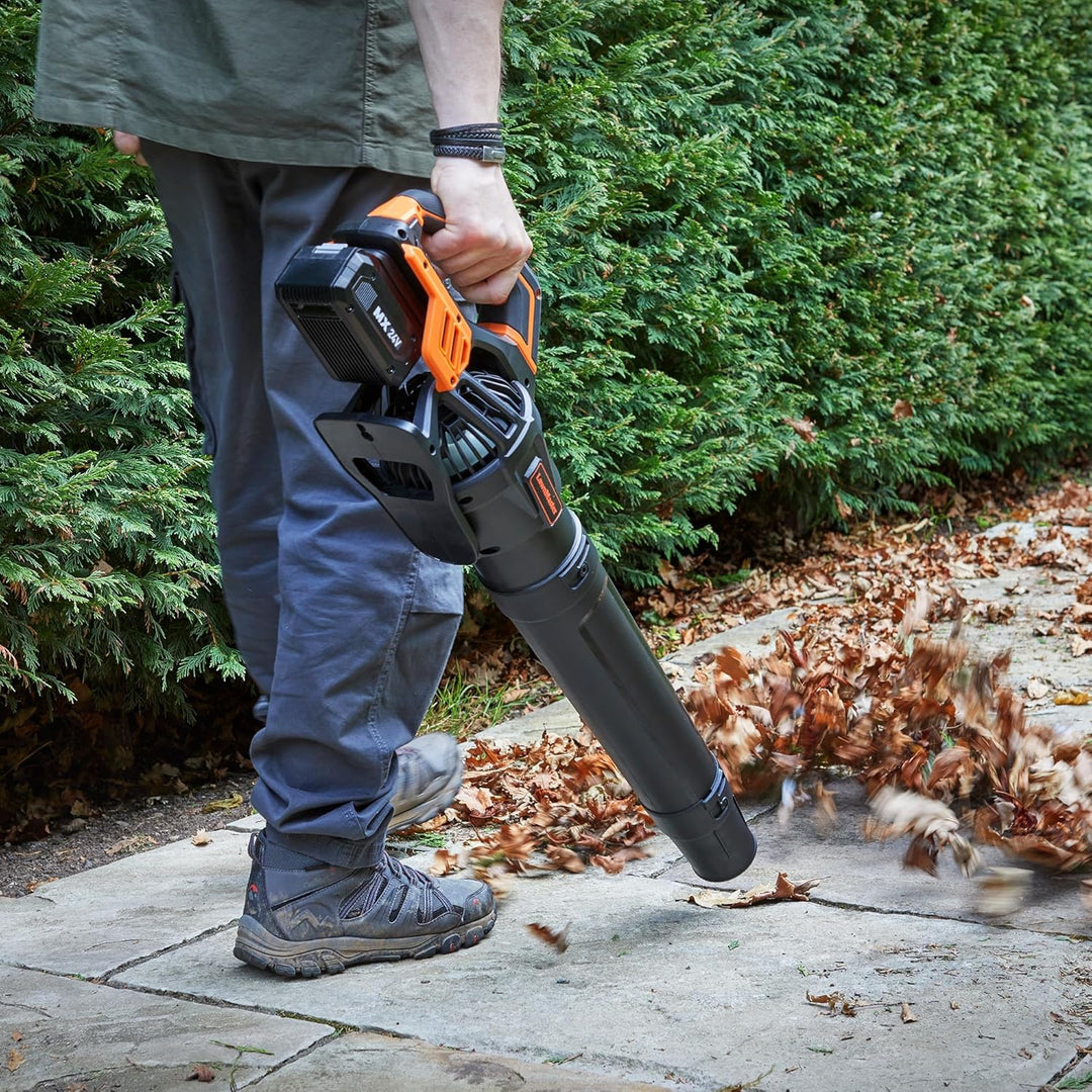 LawnMaster MX 24V Akku-Laubbläser mit Axialgebläse | Leistungsstarker Akku-Gartenlaubbläser – ohne L