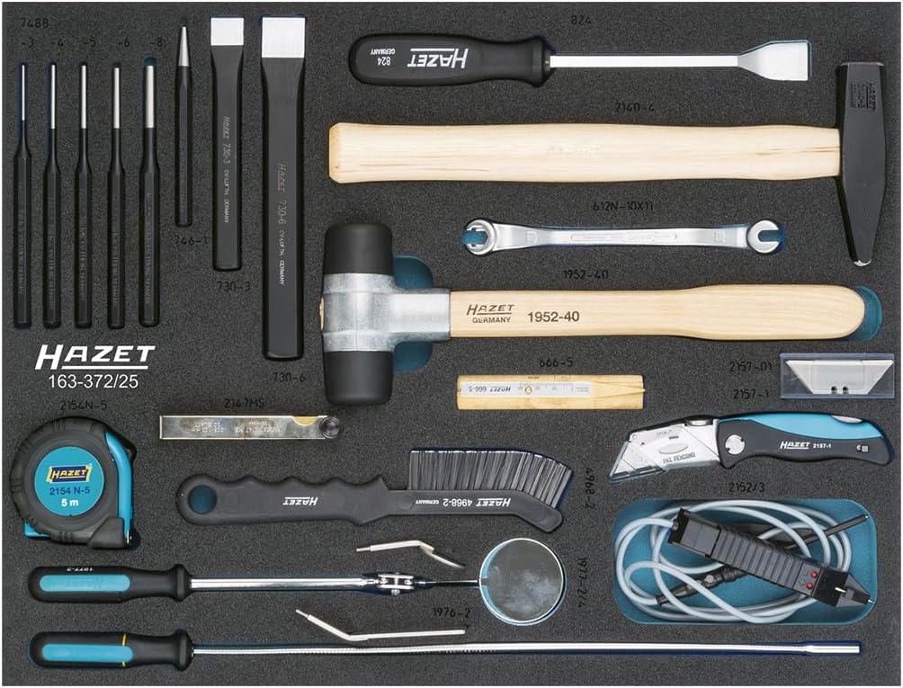 Hazet Universal-Satz, 163-372/25 | Safety-Insert-System, 2-Komponenten-Weichschaum-Einlage 3/3+ (519