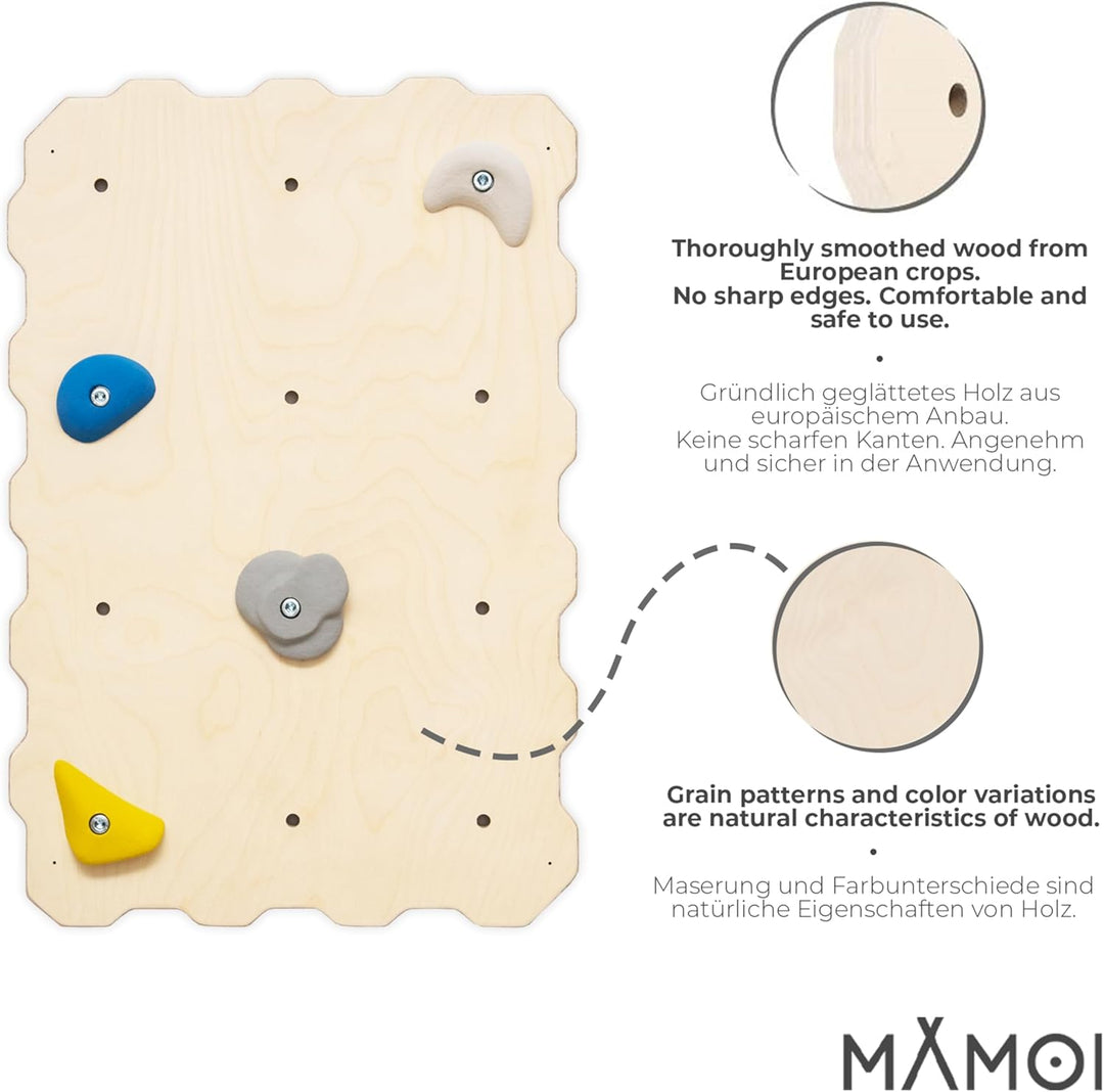 MAMOI® Kletterwand für kinderzimmer, Klettergerüst und spielgeräte Indoor, Klettern mit Klettergriff