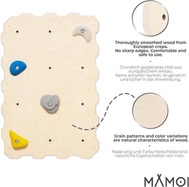 MAMOI® Kletterwand für kinderzimmer, Klettergerüst Indoor, Klettern mit Klettergriffe für Kinder, Kl
