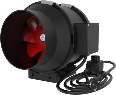 Rohrventilator 200 mm Anschluss 130 W Grow Fan Lüfter Abluft Gebläse für Growzelte Industrie Lüftung
